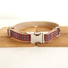 wholesale Scottish Plaid dog collar with metal buckle