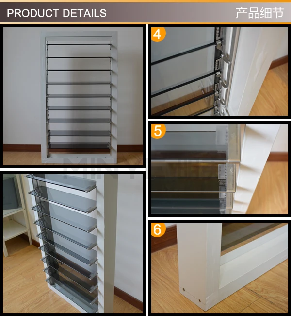 Electric Window Shutter Exterior Glass Shutter Rolling Shutter Window