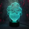 3D Rose Flower LED Kid study Table Lamp RGB Touch 7 Color Change child bedroom Decor Night Light Lapara Lava baby sleep lighting