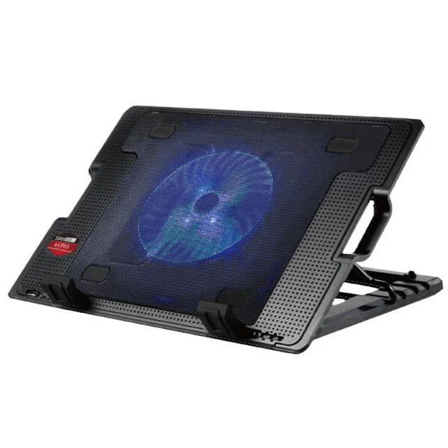 SATE- Brand stocked  ABS single fans computer notebook laptop cooler laptop cooling pad  with LED  A-CP03