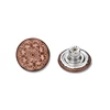 free samples non movable jeans button with flower logo in brass quality