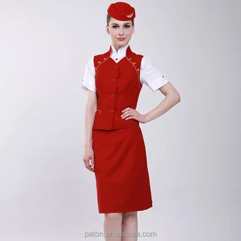 Custom Women Pilot Skirt Airline Stewardess Uniform - Buy Airline ...