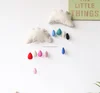 Handmade raindrops cloud rainbow felt garland for wall decoration