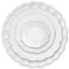 Unique embossed dinner sets white ceramic plates for wedding tableware