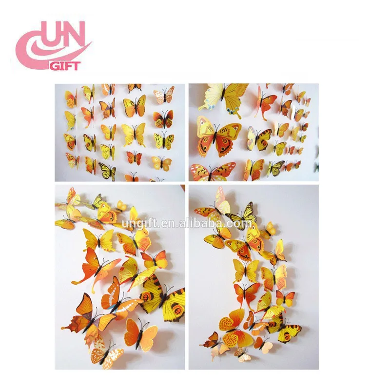 Magn&eacute;tique 3D Papillon Autocollant Mural Art Sticker Adh&eacute;sifs Muraux D&eacute;coration De La Chambre