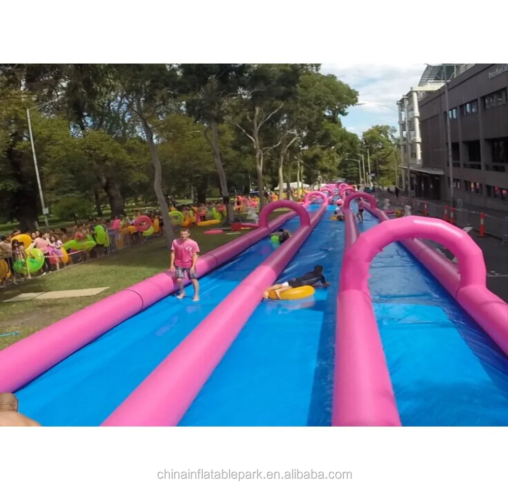 Triple Lane Inflatable Slide The City For Sale Giant Water Slip