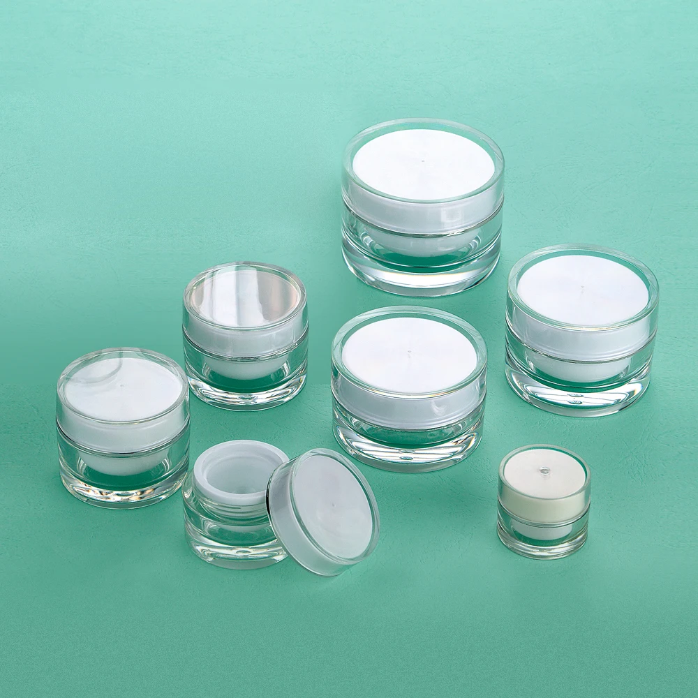 
Hengsheng factory hot sale plastic acrylic round clear cosmetic cream jar 10g 30g 50g 