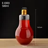 500ml 16oz milk tea beverage disposable led light bulb shape cold drink PET plastic juice bottle with cap