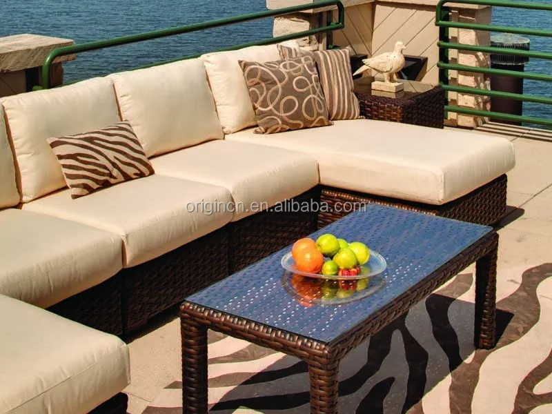 5 Plazas,Patio Estilo Bali Relax Sofá Seccional Reclinable Muebles De