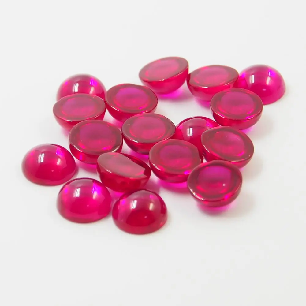 Synthetic Ruby Gemstone Cabochon 8mm Ruby - Buy 8mm Ruby,Synthetic 8mm ...