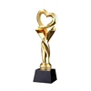 Customized unique award cup deco souvenirs metal crafts unique personalized resin gold plating trophy with black base business