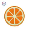 3.5" Embroidered Patch Fruit Felt Coaster Pad with Orange Pattern