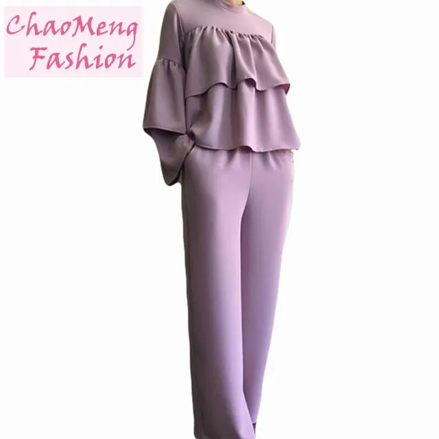 Cm24 Modest Women Pant Abaya Suits Jumpsuits Muslimah Top Turkish