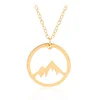 Personalized High Quality Stainless Steel Charm Jewelry Mountain Range Necklace For Women