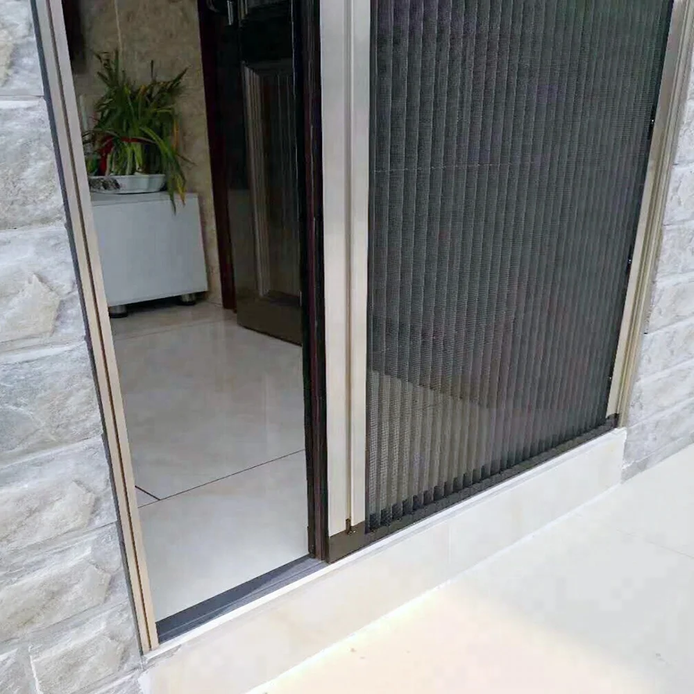 Aluminium Alloy Custom Size Retractable Sliding Roller Mosquito Net Fly