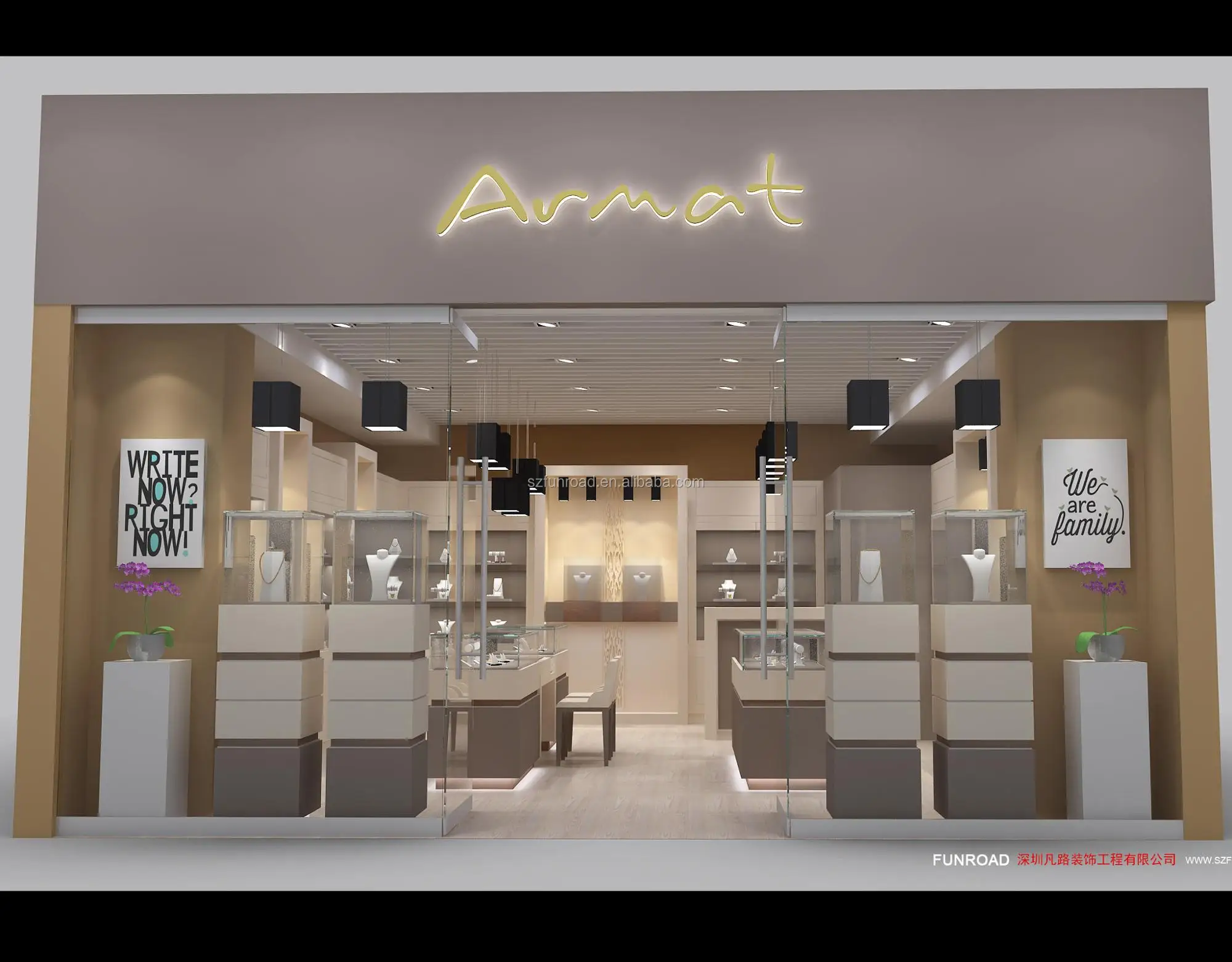 Modern jewelry shop wooden display shelves and jewelry counter design for sale