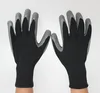 Gray latex crinkle palm coating durable work out gloves