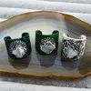 CH-MAR0097 Jewelry natural snakeskin cuff ring,fashion snake leather pave crystal shell ring,new adjustable shell ring wholesale