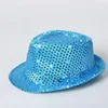 Fashion Colorful Led Fedora grow In the Dark Hat With 9Leds Light jazz hat LED for adult and kids dance ,party