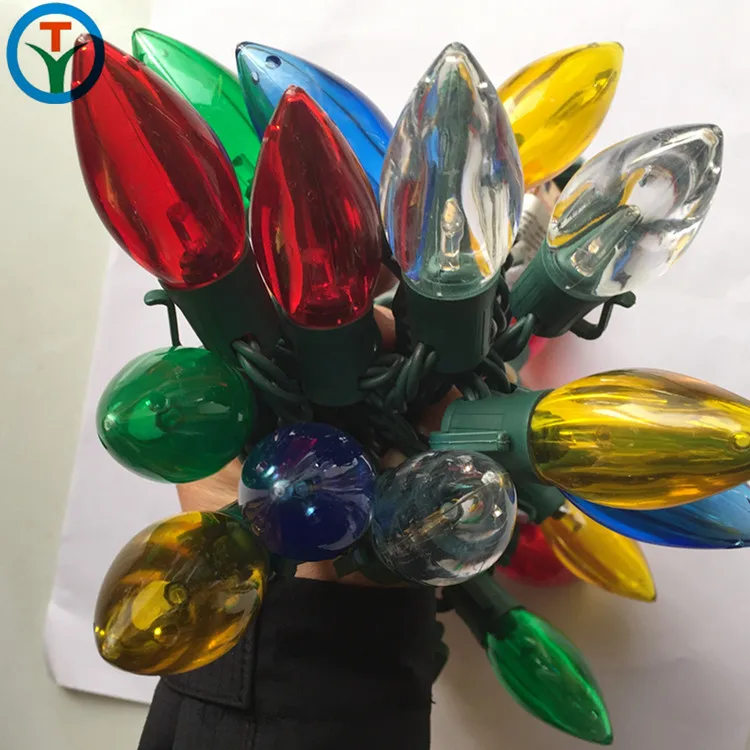 Multicolor 125v C9 Bulbs 25 Led Light Strings Led Christmas Decorative