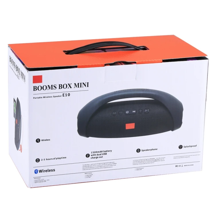BOOMS BOX MINI E10 Splash-proof Portable BT V3.0 Stereo Speaker with Handle for Smartphones - ANKUX.COM