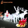 Santa Claus led outdoor Christmas light sculptures led 3D deer motif light for Shopping Mall Decoration