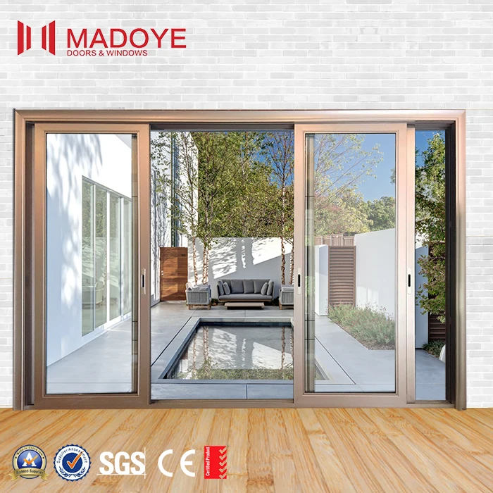 Китайский производитель безопасности 4 панели алюминиевые раздвижные двери