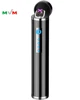 MLT195 Electronic Lighter, Touch button USB Rechargeable Windproof Double Arc Plasma Flameless Lighter For Cigar Smoking