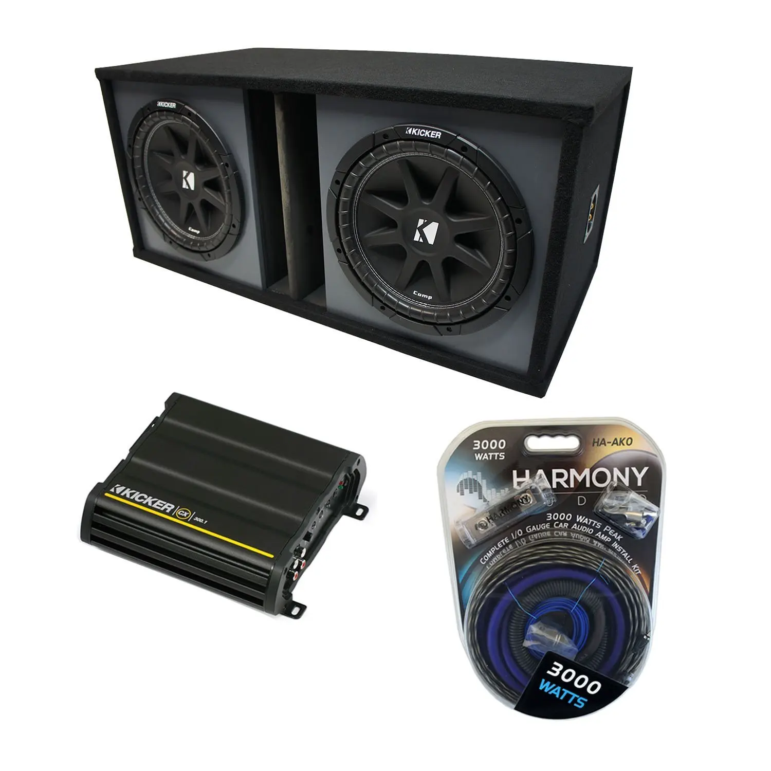 Final 2 Ohm Universal Car Stereo Hatchback Sealed Dual 15 Kicker Comp C15 Sub Box Enclosure