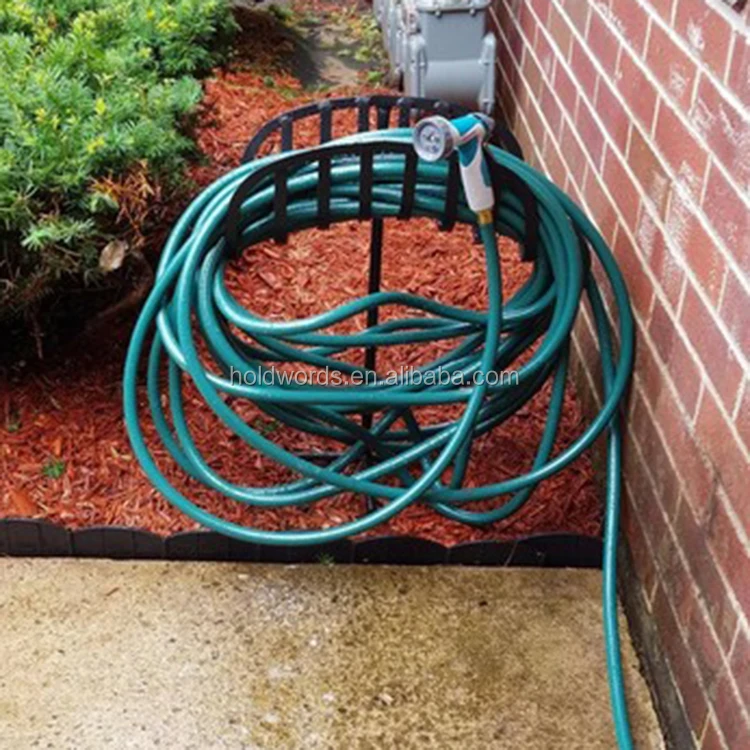 647 Manger Style Heavy Duty Black Metal Garden Hose Hanger Stand Holds