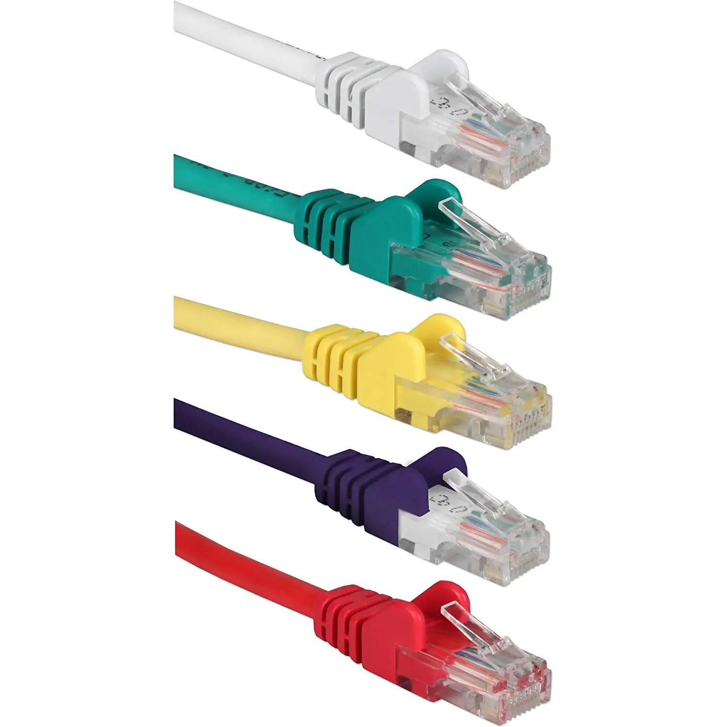 350MHz CAT5e/Ethernet Flexible Snagless Patch Cord - Pack of 5