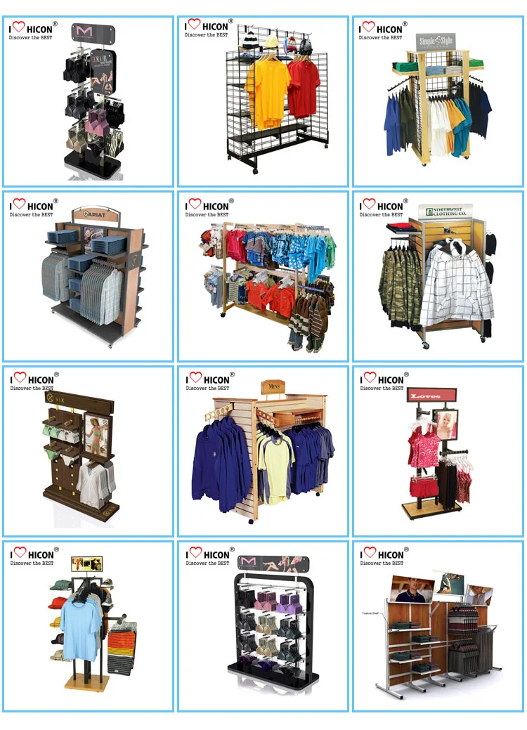 Garment Showroom Display Ideas 2way Wood Slatwall Acrylic Shelving