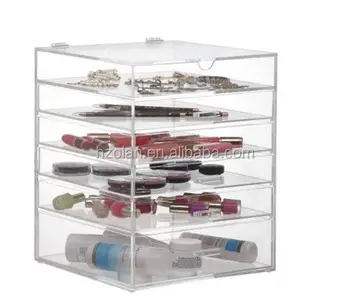 Beautify 6 Tier Clear Acrylic Cosmetic Makeup Cube Organizer With