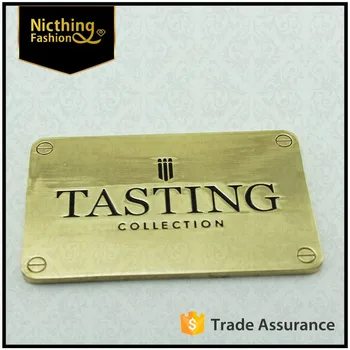 Custom Metal Plates Brand Logos Name Plate For Handbags Bags Custom Metal Plates Brand Logos Name Plate For Handbags Bags Garments