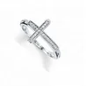 Customized Women sterling silver cz cross ring