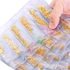 6 Bag/Set Mix Caviar Beads Nail Ar Metal Nail Art Studs 3D Gold Triangle Rectangles Alloy Studs DIY Manicure Nail Art Decoration