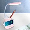 2019 most popular Multi-function Touch Switch USB Charging LED Desk Lamp with Phone Holder & Pen Holder