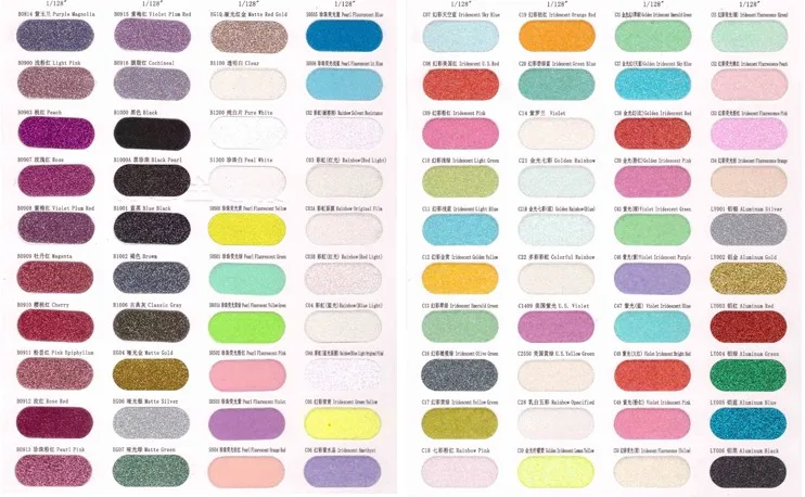 glitter powder colors