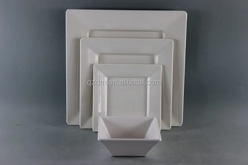 Ivory Melamine Porcelain Dinner Set Square Set
