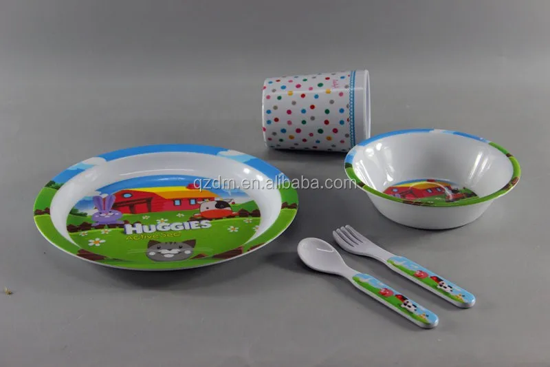 Cute Design Melamine Dinner Ware Sets For Kids