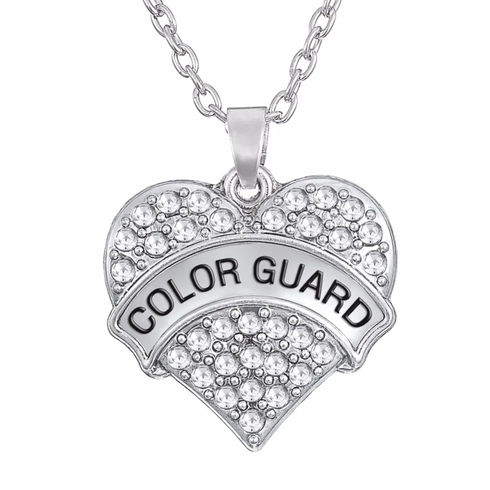 Strass a forma di cuore stampato guardia di colore sottile catena accessori collana