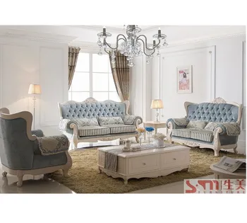 Clic Sofa Contemporary Furniture Simple European Living Bedroom Clic Sofa Contemporary Furniture Simple European Living Bedroom Wood Carving Sofas Blue Fabric