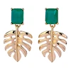 ed00277c Lookbook Wholesale Resin Earrings Jewelry Gold Plated Leaf Women Fashion Drop Earrings