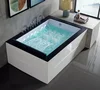 WOMA Q418D black wood Luxury massage bathtub hot spa waterfall tubs for 5 star hotel bathroom sanitary ware