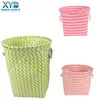 2017 hot sale hand weaving PP belt laundry basket/weaving PP basket/polypropylene laundry basket with cotton handles