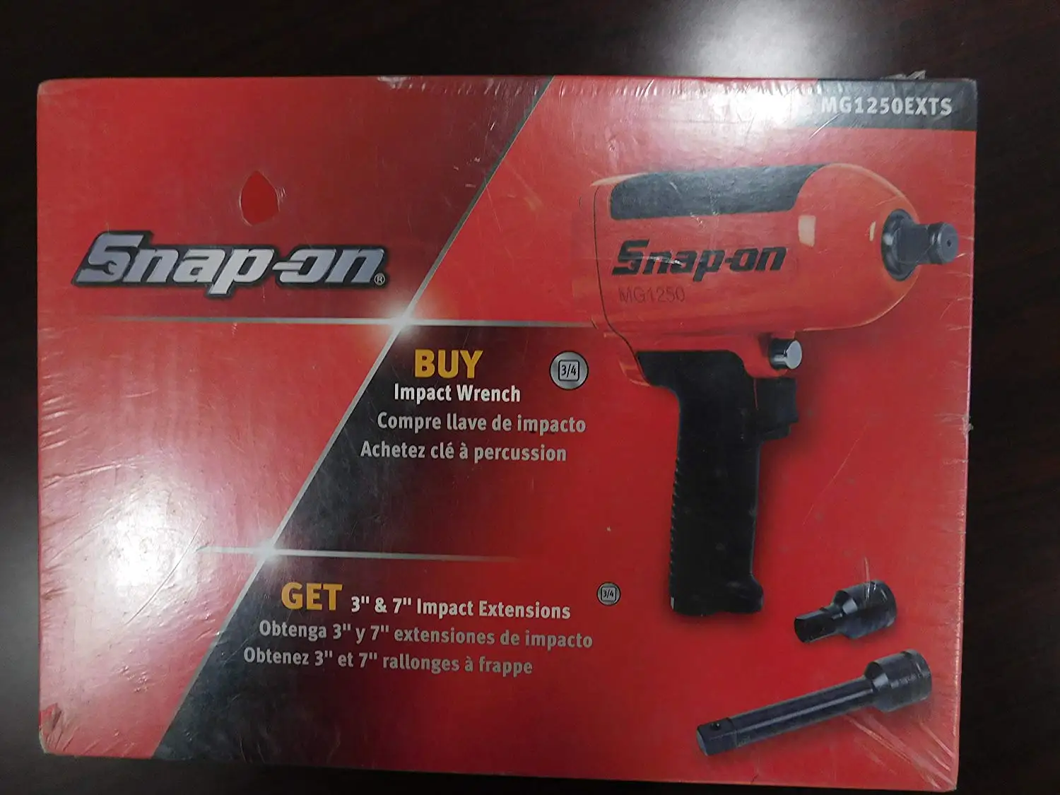 Buy SnapOn 3/4" Drive Impact Wrench 1250 ftlb with 2 Extensions, Part