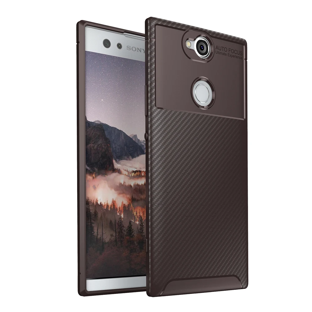 New Premium Shock Protection Carbon Fiber Skin TPU Silicone Case For Sony xperia xa2 plus