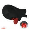 New hot 3D latex human mask hood closed eyes fetish hood w red mouth sheath tongue nose tube sexy costumes