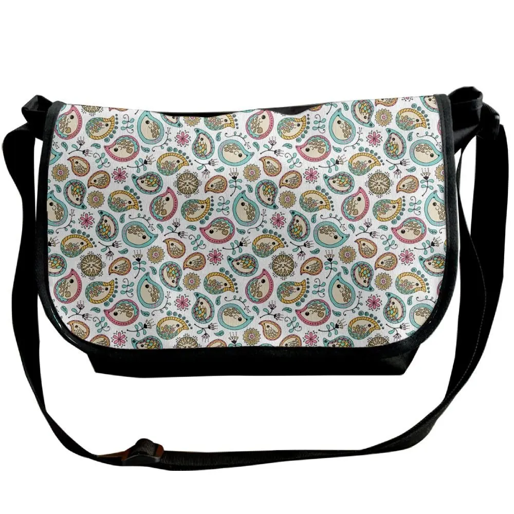 AHOMY Flower Paisley Messenger Bag Small Travel School Sling Bag Crossbody Bag