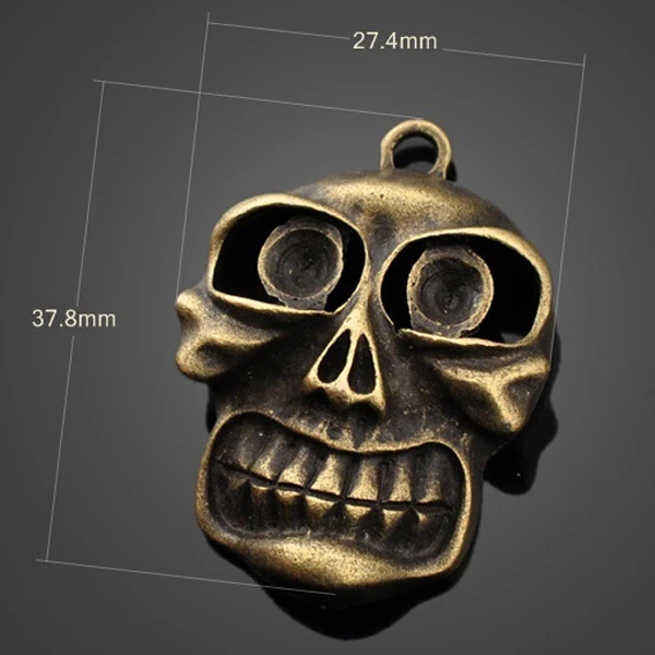 金属骷髅头 paracord 手镯镀银骷髅魅力吊坠与大帽子